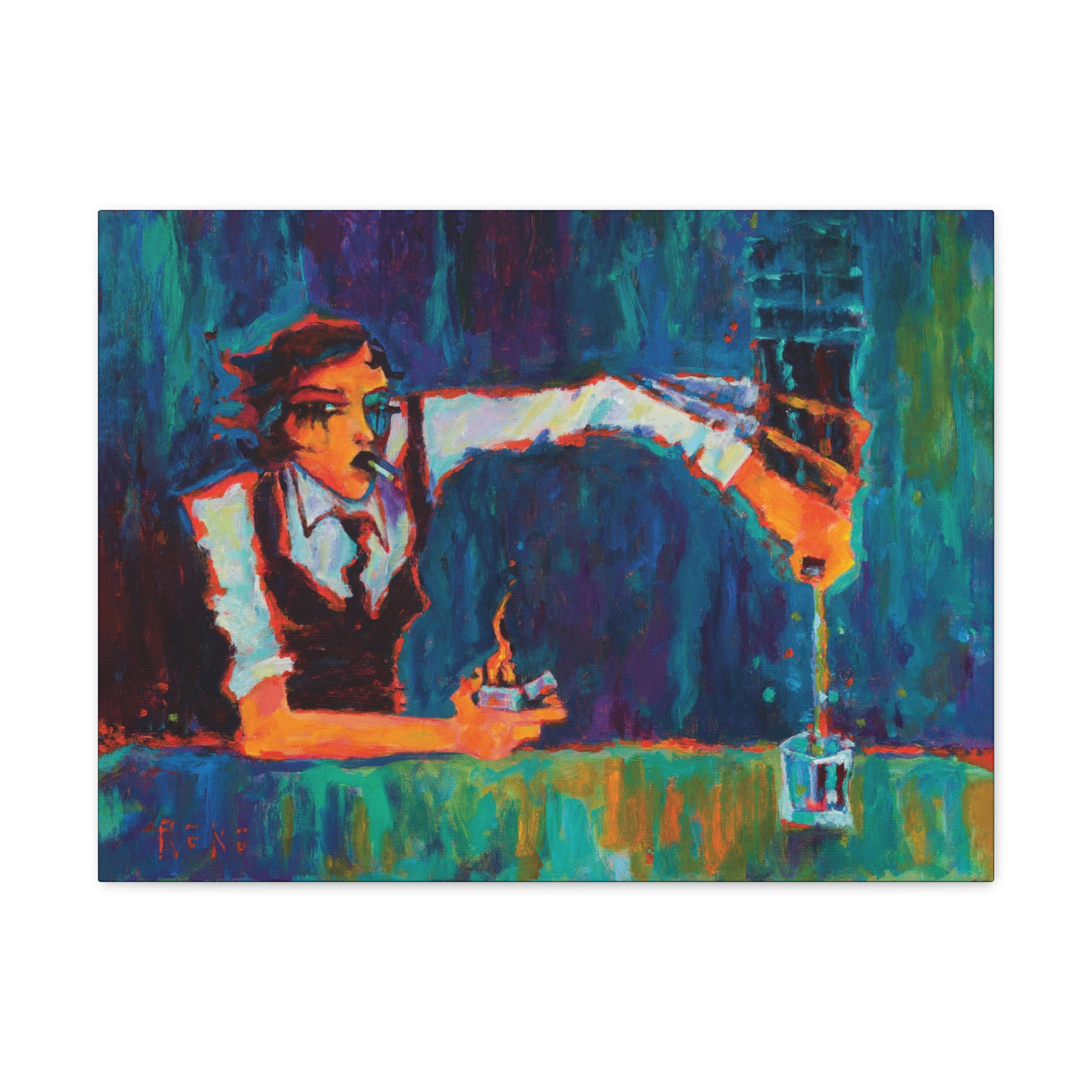 "Female Heavy Pour" by Tony Roko, Canvas Gallery Wrap