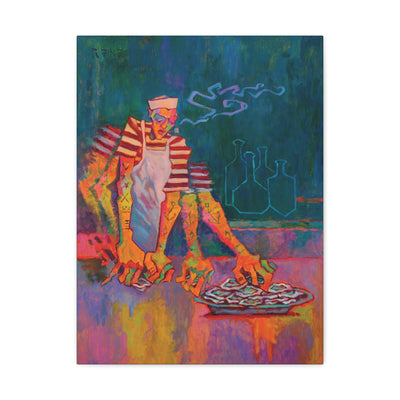 "Oyster Shucker" by Tony Roko, Canvas Gallery Wrap