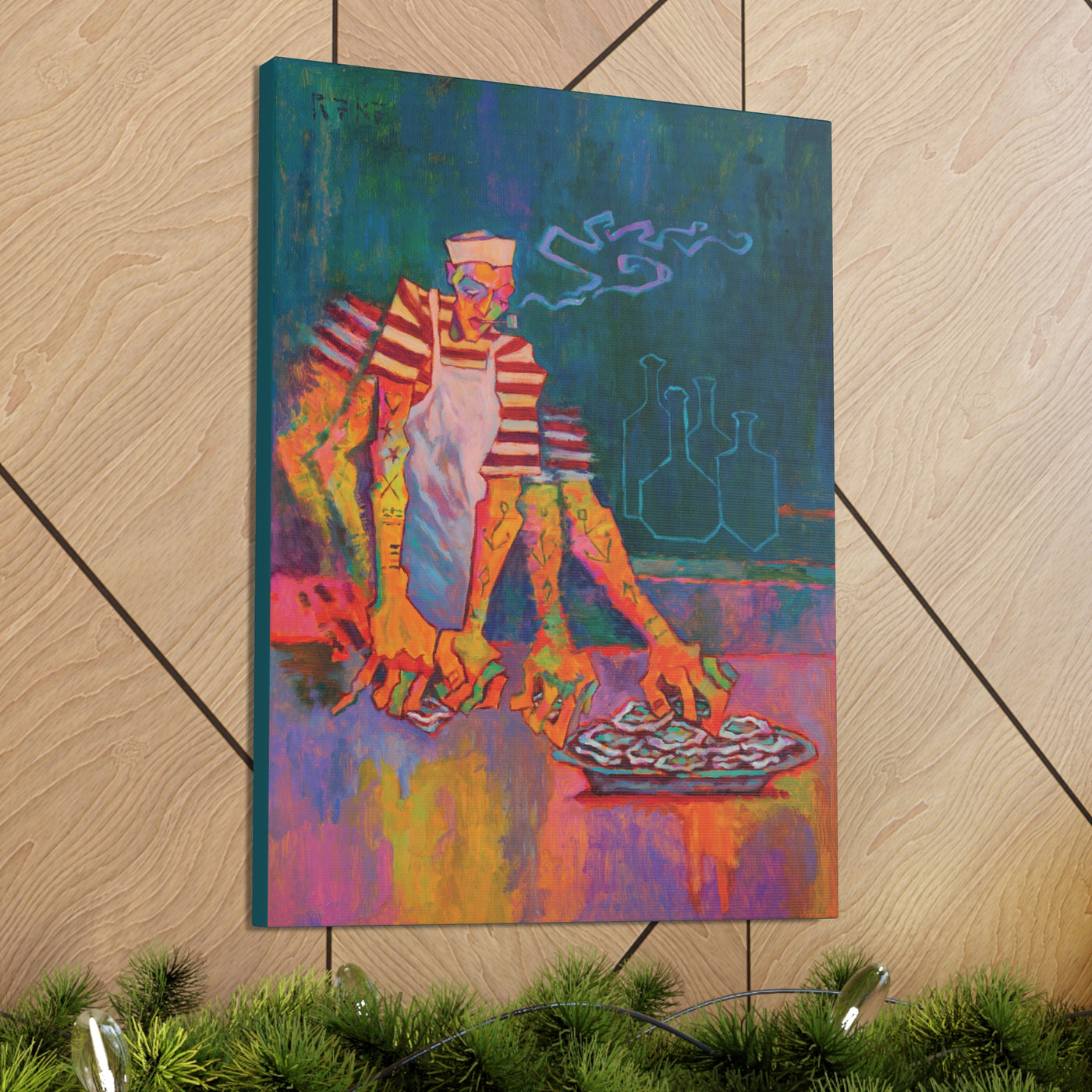 "Oyster Shucker" by Tony Roko, Canvas Gallery Wrap