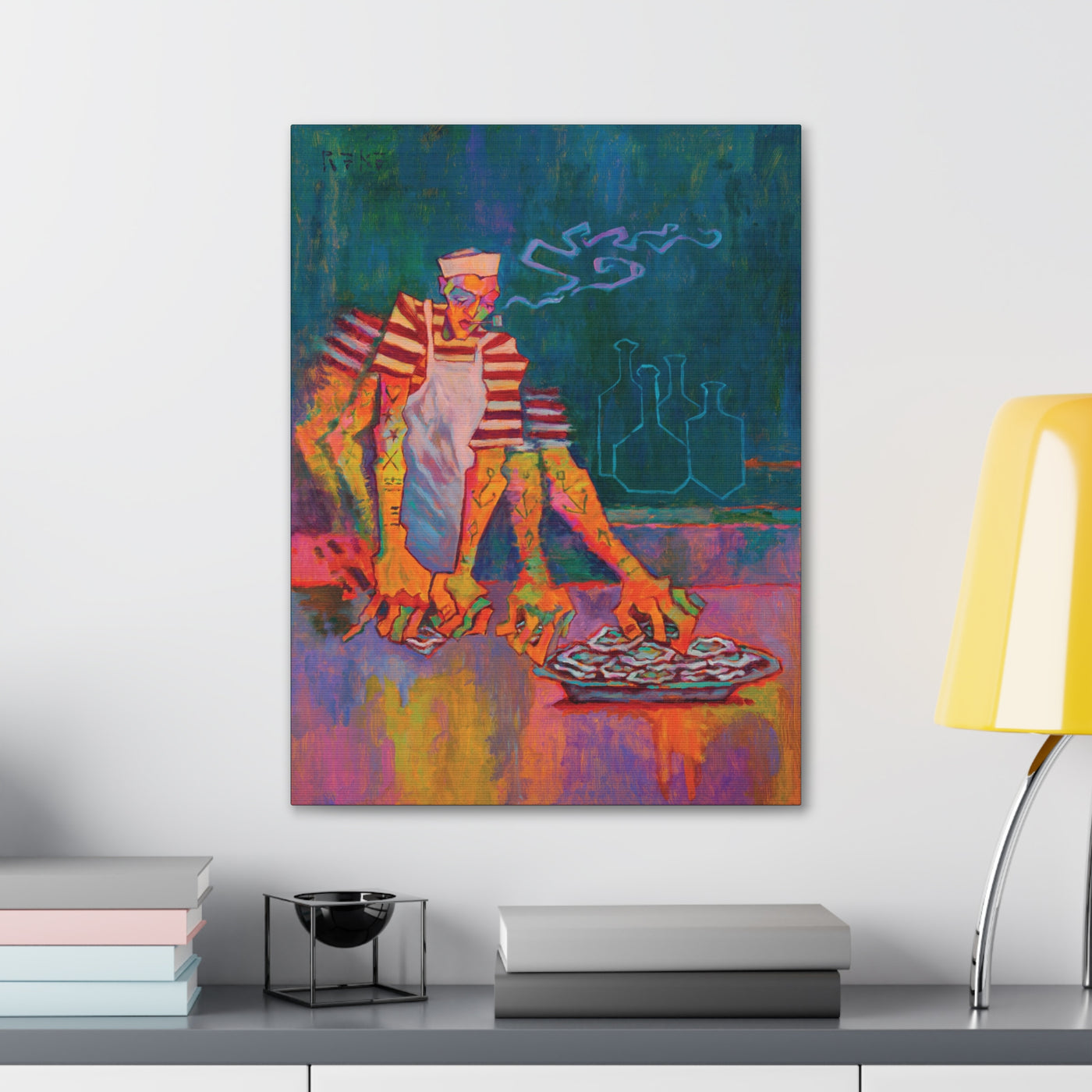 "Oyster Shucker" by Tony Roko, Canvas Gallery Wrap