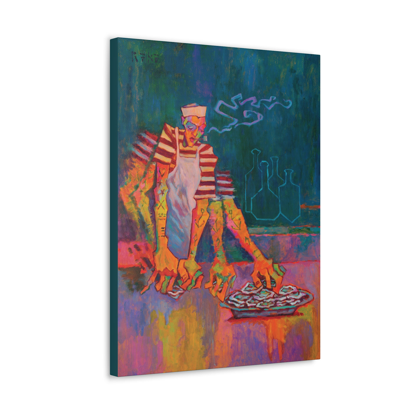 "Oyster Shucker" by Tony Roko, Canvas Gallery Wrap